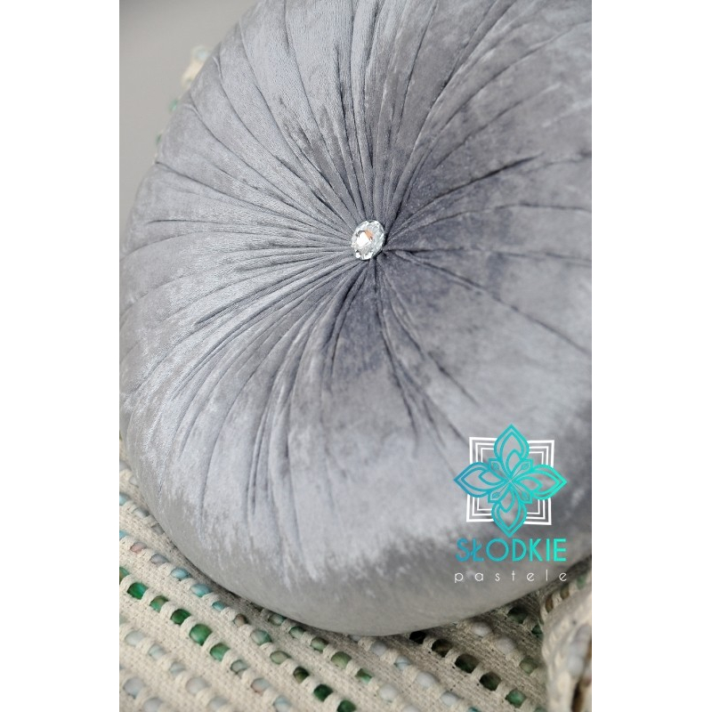 Grey glam poduszka dekoracyjna okrągła z cyrkonią Słodkie Pastele - 1 Grey glam poduszka dekoracyjna okrągła z cyrkonią Słodkie Pastele - 1