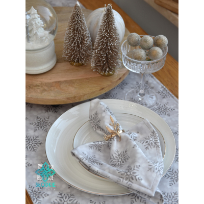 Płatki śniegu bieżnik świąteczny na stół Słodkie Pastele - 3