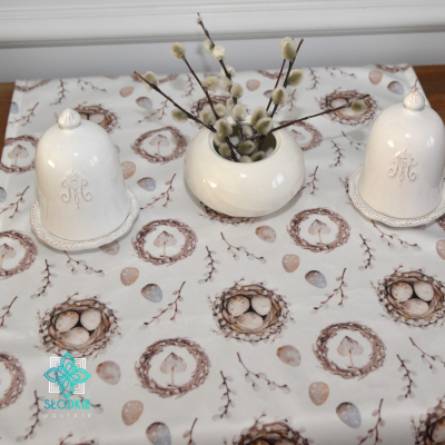 Wielkanocny Ogród bieżnik dekoracyjny na stół Słodkie Pastele - 2