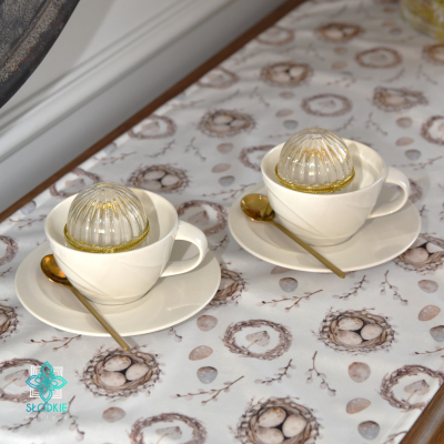 Wielkanocny Ogród bieżnik dekoracyjny na stół Słodkie Pastele - 6