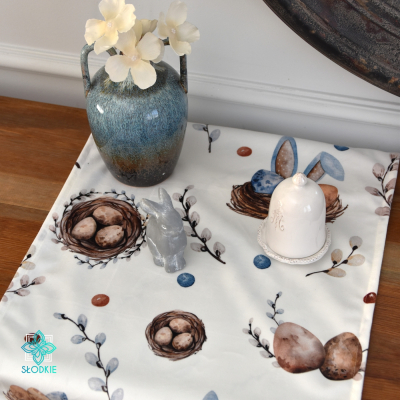 Wielkanocny Zając bieżnik dekoracyjny na stół 40x180 cm Słodkie Pastele - 3