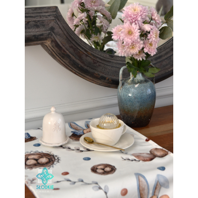 Wielkanocny Zając bieżnik dekoracyjny na stół 40x180 cm Słodkie Pastele - 4