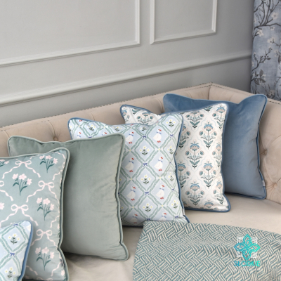 Poszewka dekoracyjna Goose mint & blue  - 5