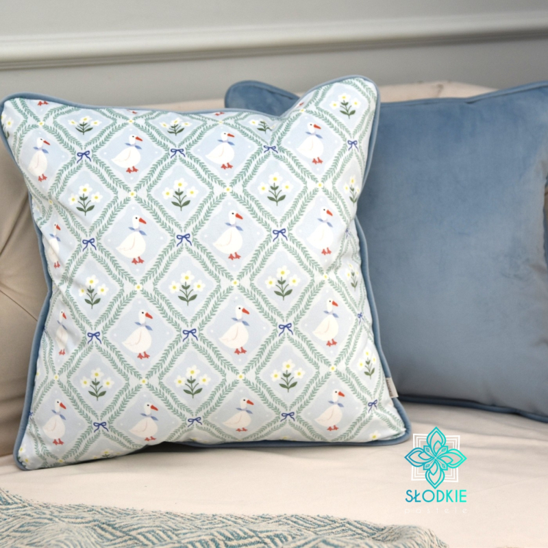 Poszewka dekoracyjna Goose mint & blue  - 1