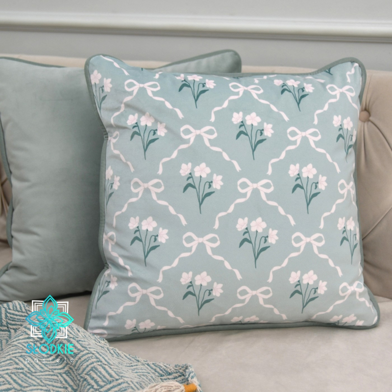 Miętowy ogród poszewka dekoracyjna z wypustką  - 1