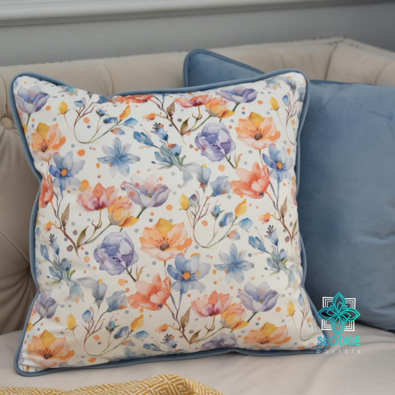 Słoneczne Kwiaty poszewka dekoracyjna z wypustką  - 1