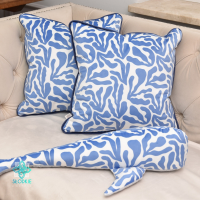 Coral Blue poszewka dekoracyjna z wypustką  - 4