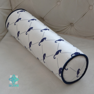 Navy Seahorse poduszka wałek dekoracyjny z wypustką Słodkie Pastele - 9