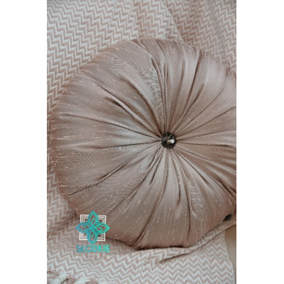 Celia poduszka dekoracyjna okrągła z żakardu z cyrkonią Słodkie Pastele - 2