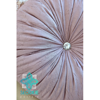 Wrzosowa poduszka dekoracyjna okrągła z żakardu z cyrkonią Słodkie Pastele - 4