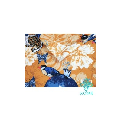 Blue Birds II poduszka dekoracyjna w granaty i ptaszki Słodkie Pastele - 7