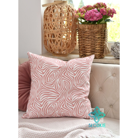 Zebre Rose poduszka dekoracyjna kwadratowa Słodkie Pastele - 1
