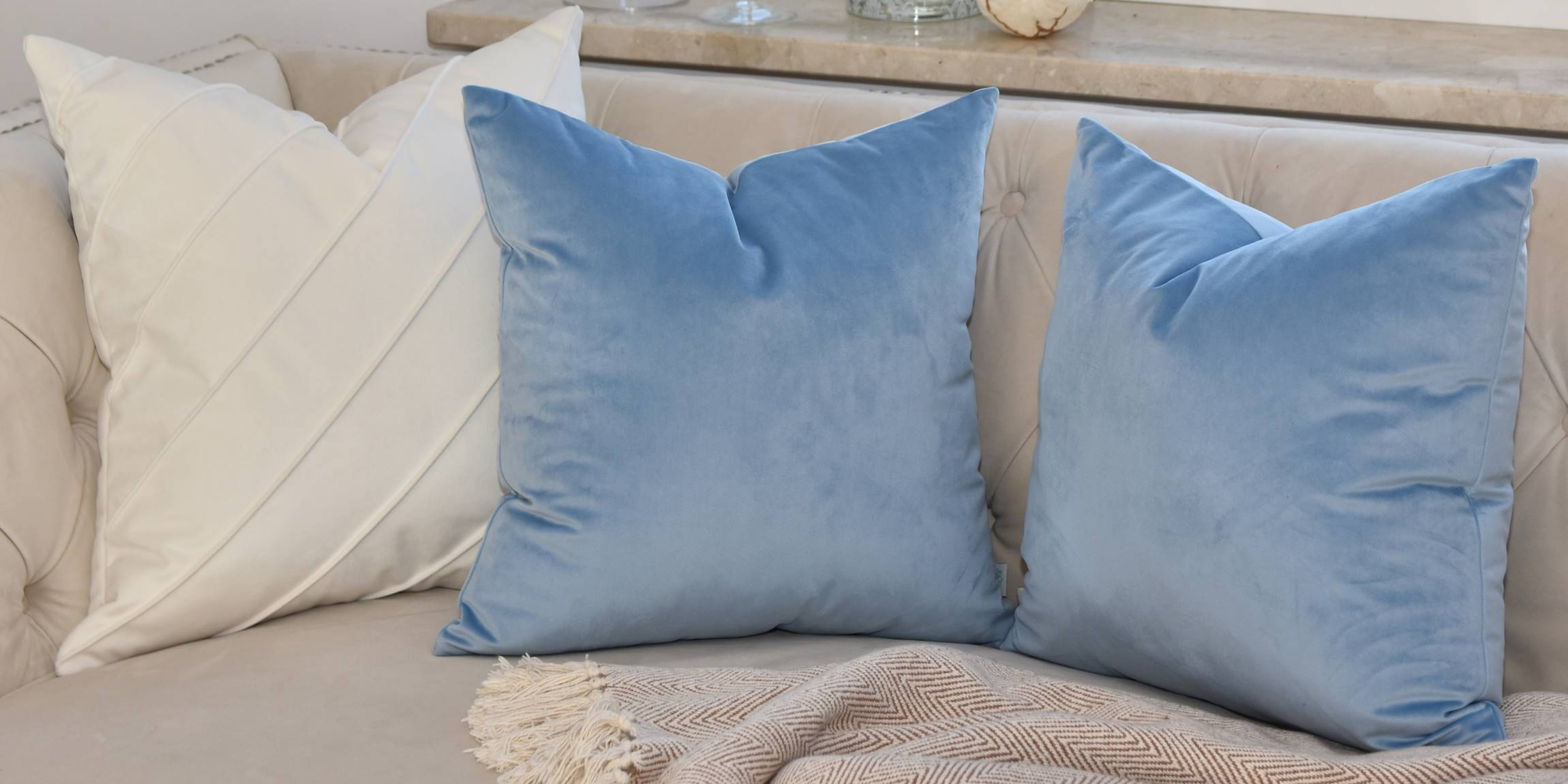 Poduszki dekoracyjne w stylu Hampton | Słodkie Pastele